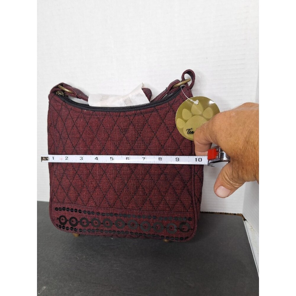 Vintage Ten Bears Red Denim Outer Pocket Sling Purse New Old Stock - Picture 7 of 8